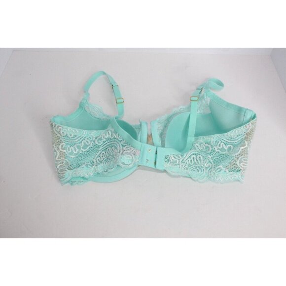 Victoria Secret Very Sexy 38D Boho Robin Egg Blue Cream Lace Padded Push Up Bra - Picture 6 of 14